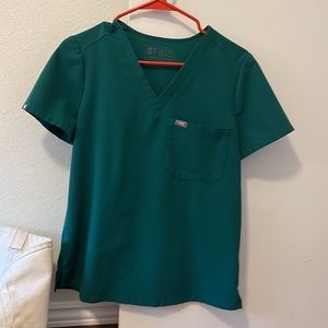 FIGS Womens Turquoise Catalina One pocket scrub top